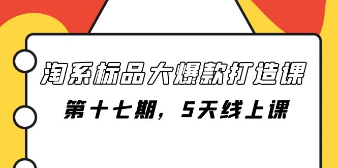 （7697期）淘系标品大爆款打造课-第十七期，5天线上课-夜影资源