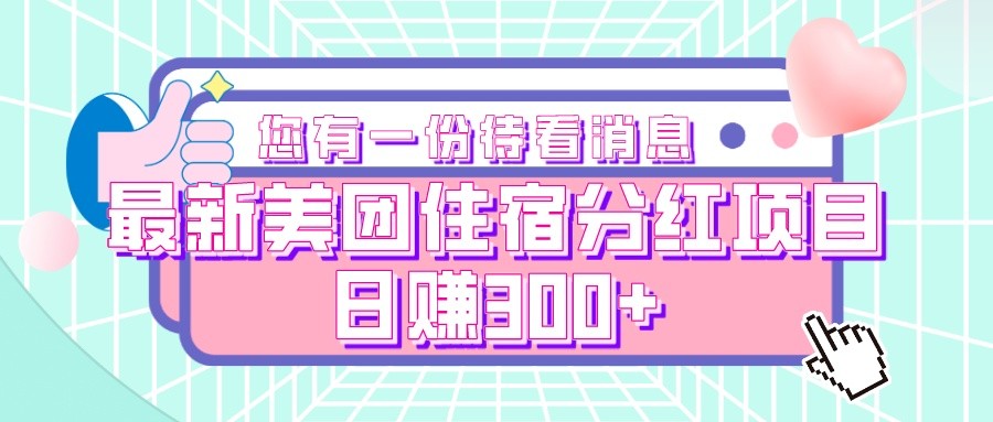 最新美团住宿分红项目，日赚300+-夜影资源