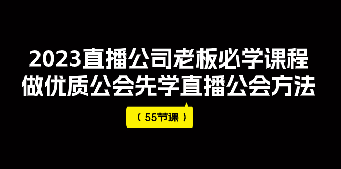 （7738期）2023直播公司老板必学课程，做优质公会先学直播公会方法（55节课）-夜影资源