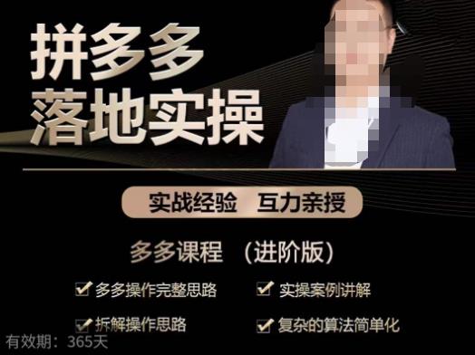 拼多多实战篇·落地实操：多多操作完整思路+实操案例讲解+拆解操作思路+复杂的算法简单化-夜影资源