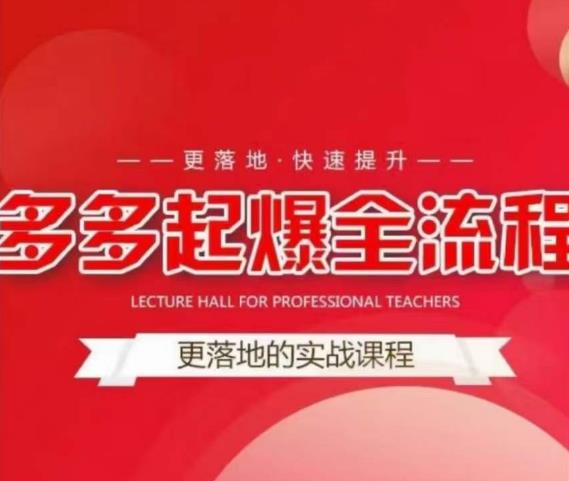互力-多多新品打爆全流程，拼多多14天拉搜索自然流量，更落地·快速提升-夜影资源