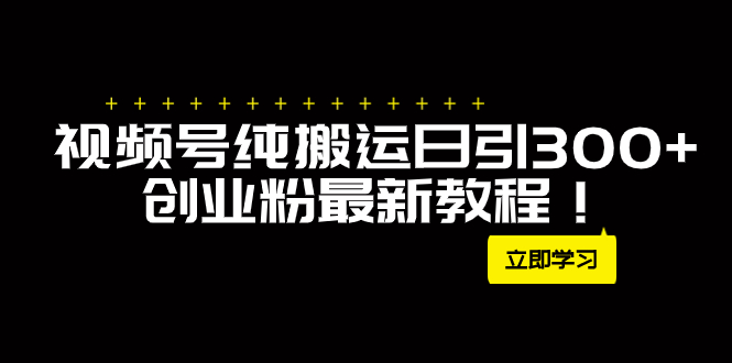 （7833期）外面卖2580视频号纯搬运日引300+创业粉最新教程！-夜影资源
