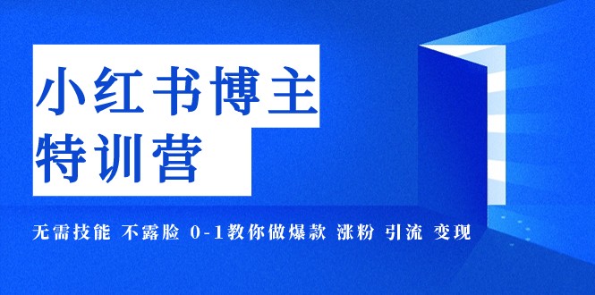 小红书博主爆款特训营-11期 无需技能 不露脸 0-1教你做爆款 涨粉 引流 变现-夜影资源
