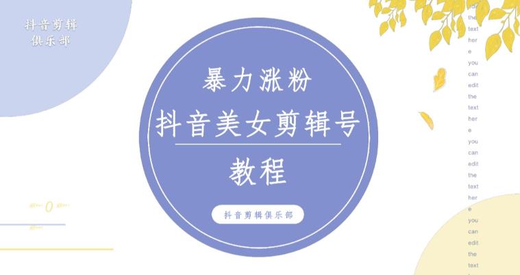 抖音快手暴力涨粉美女混剪视频教程，百分百过原创图片教程！附带违规申诉方法-夜影资源