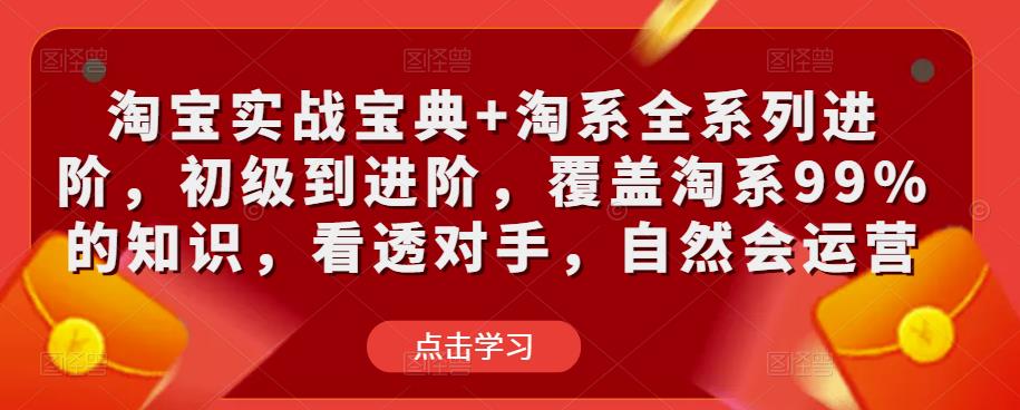 淘宝实战宝典+淘系全系列进阶，初级到进阶，覆盖淘系99%的知识，看透对手，自然会运营-夜影资源