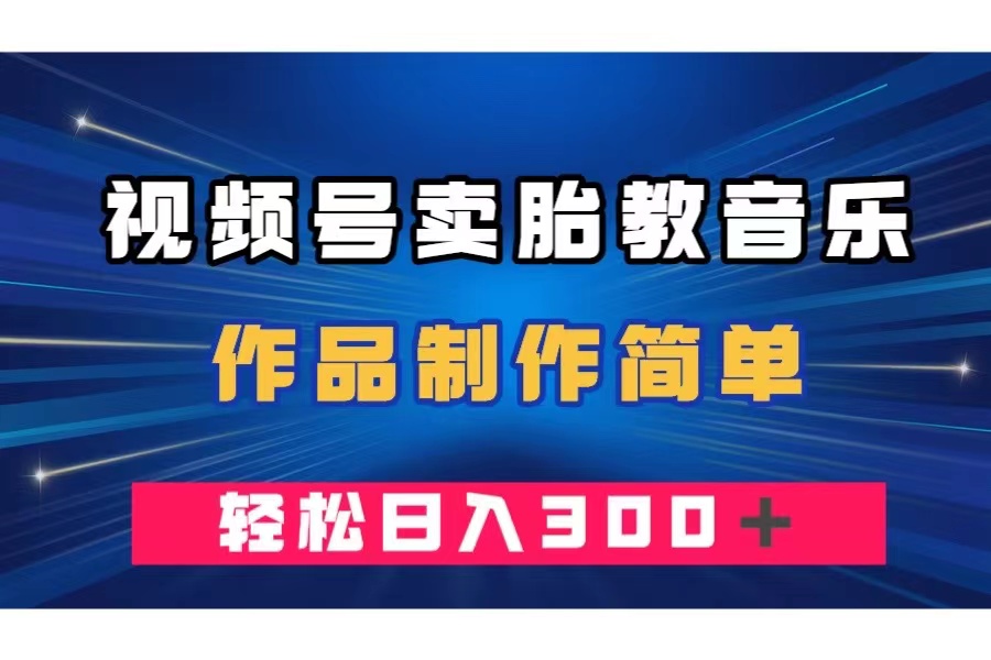 （7956期）视频号卖胎教音乐，作品制作简单，一单49，轻松日入300＋-夜影资源