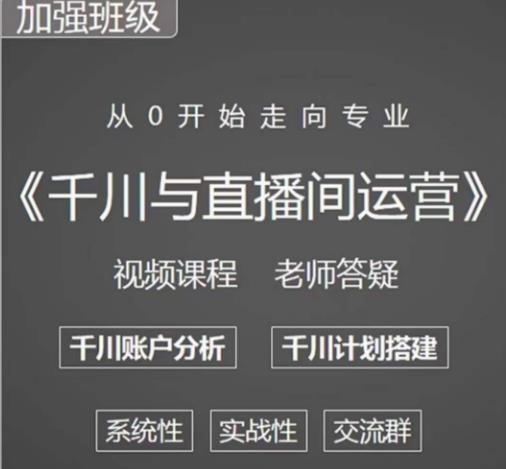阳光哥·千川图文与直播间运营，从0开始走向专业，包含千川短视频图文、千川直播间、小店随心推-夜影资源
