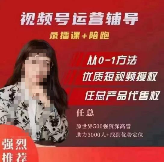 任姐视频号运营，懂老板的任总视频号短视频运营，从0到1做视频号课程-夜影资源