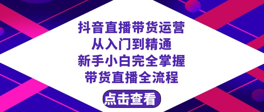 抖音直播带货 运营从入门到精通，新手完全掌握带货直播全流程（23节）-夜影资源
