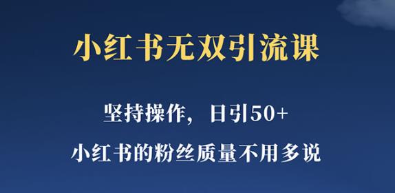 小红书无双课一天引50+女粉，不用做视频发视频，小白也很容易上手拿到结果【仅揭秘】-夜影资源