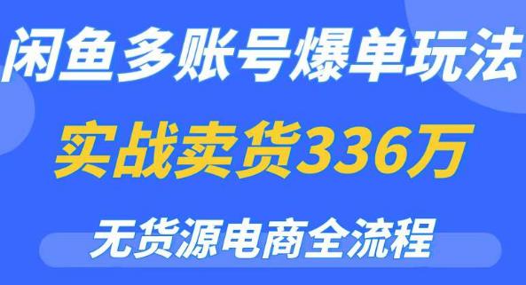 闲鱼多账号爆单玩法，无货源电商全流程，超简单的0门槛变现项目【揭秘】-夜影资源