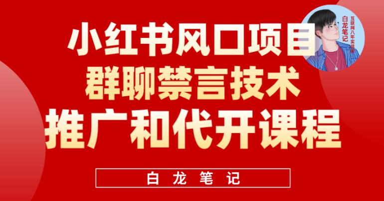 小红书风口项目日入300+，小红书群聊禁言技术代开项目，适合新手操作-夜影资源