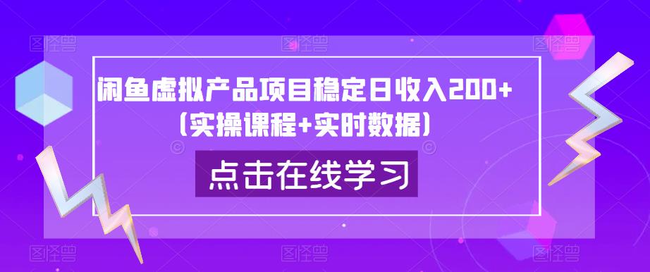 闲鱼虚拟产品项目稳定日收入200+（实操课程+实时数据）-夜影资源