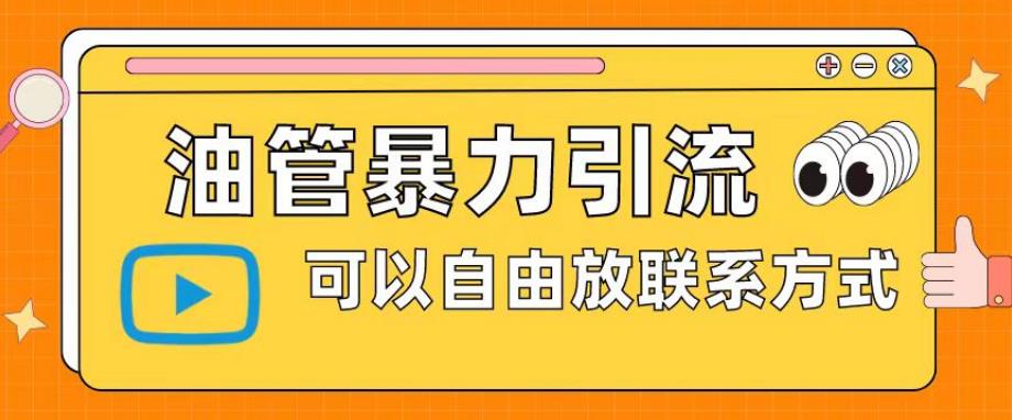 油管暴力引流，可以自由放联系方式【揭秘】-夜影资源