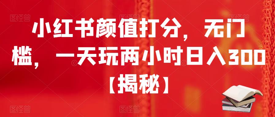 小红书颜值打分，无门槛，一天玩两小时日入300+【揭秘】-夜影资源