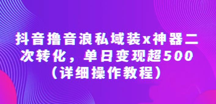 抖音撸音浪私域装x神器二次转化，单日变现超500（详细操作教程）【揭秘】-夜影资源