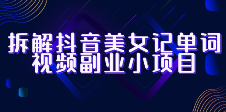 拆解抖音美女记单词视频副业小项目，一条龙玩法大解析（教程+素材）-夜影资源