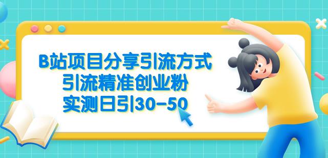 B站项目分享引流方式，引流精准创业粉，实测日引30-50【揭秘】-夜影资源