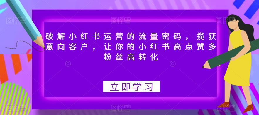 破解小红书运营的流量密码，揽获意向客户，让你的小红书高点赞多粉丝高转化-夜影资源
