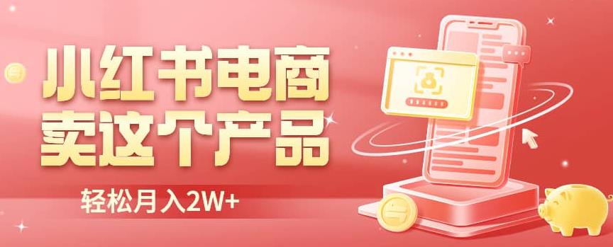 小红书无货源电商0门槛开店，卖这个品轻松实现月入2W【揭秘】-夜影资源