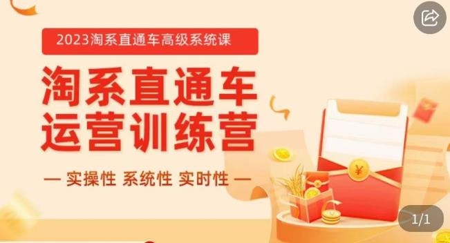 冠东·2023淘系直通车高级系统课，​实操性，系统性，实时性，直通车完整体系教学-夜影资源