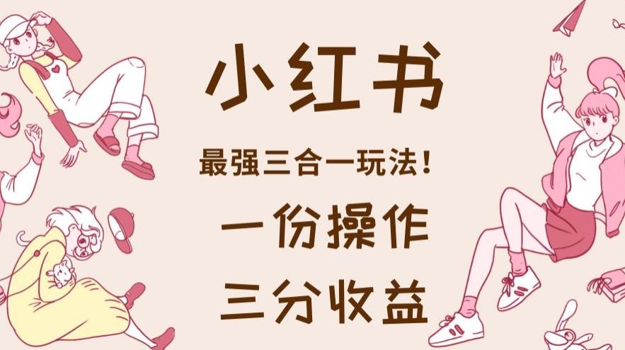 小红书最强三合一玩法，一份操作获得三份收益！【揭秘】-夜影资源