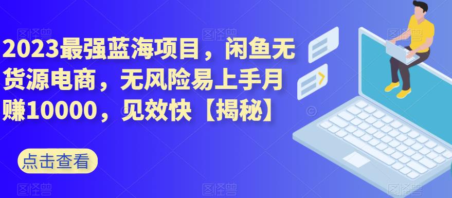 2023最强蓝海项目，闲鱼无货源电商，无风险易上手月赚10000，见效快【揭秘】-夜影资源