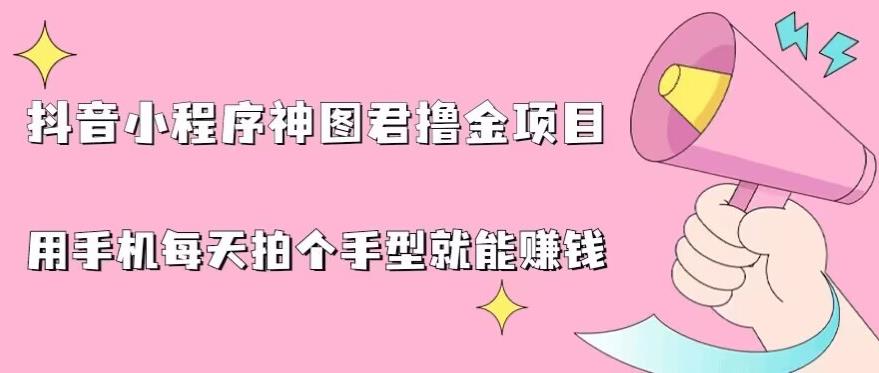 抖音小程序神图君撸金项目，用手机每天拍个手型挂载一下小程序就能赚钱【揭秘】-夜影资源