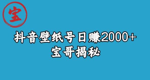 宝哥抖音壁纸号日赚2000+，不需要真人露脸就能操作【揭秘】-夜影资源
