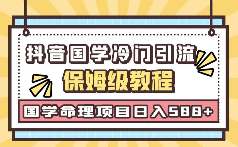 日引流50+，轻松日入500+，抖音国学玄学神秘学最新命理冷门引流玩法，无脑操作【揭秘】-夜影资源