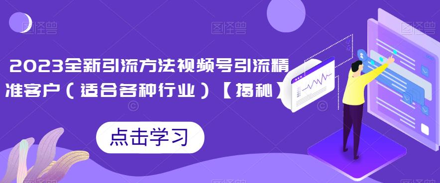 2023全新引流方法，视频号引流精准客户（适合各种行业）【揭秘】-夜影资源