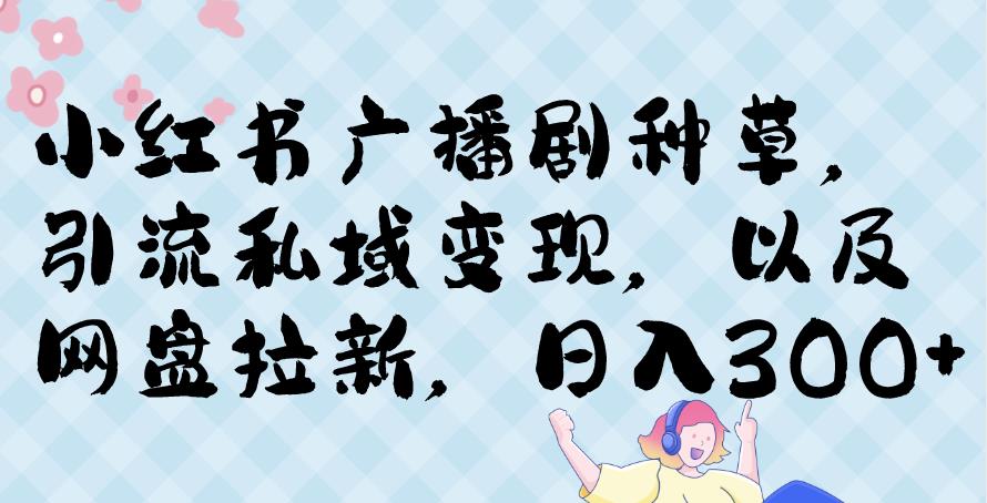 小红书种草广播剧，引流私域做网盘拉新，或售卖合集变现【揭秘】-夜影资源