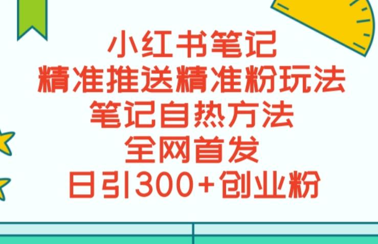 最新小红书笔记精准推送2000+精准粉，单日导流私欲最少300【脚本+教程】-夜影资源