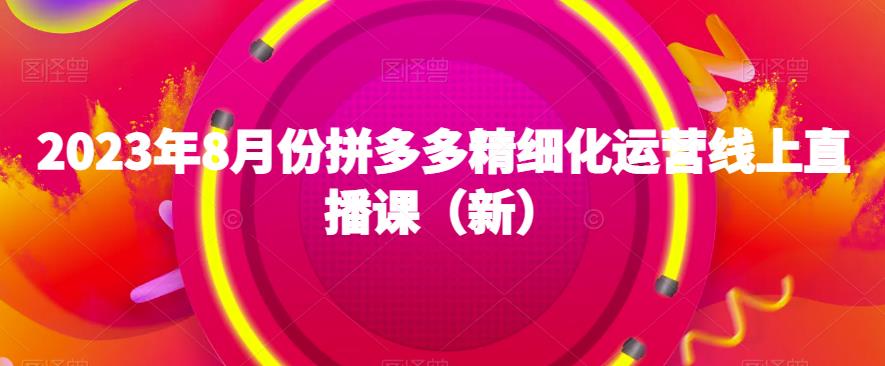 2023年8月份拼多多精细化运营线上直播课（新）-夜影资源