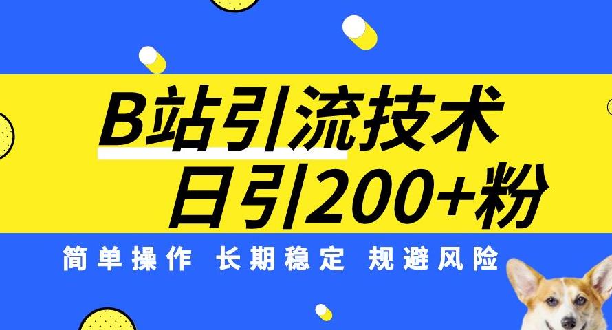 B站引流技术：每天引流200精准粉，简单操作，长期稳定，规避风险-夜影资源