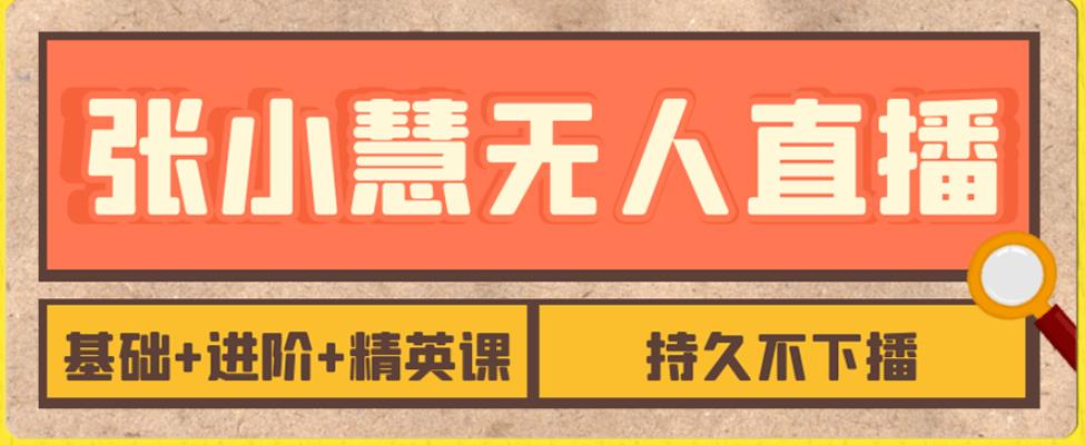 张小慧无人直播精英课，基础+进阶+精英课，持久不下播-夜影资源