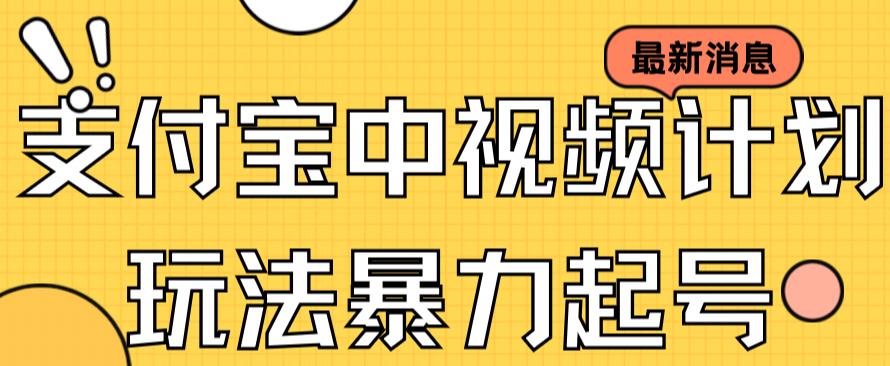 支付宝中视频玩法暴力起号影视起号有播放即可获得收益（带素材）-夜影资源