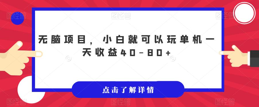 无脑项目，小白就可以玩单机一天收益40-80+【揭秘】-夜影资源