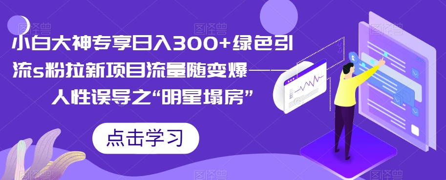 小白大神专享日入300+绿色引流s粉拉新项目流量随变爆——人性误导之“明星塌房”-夜影资源