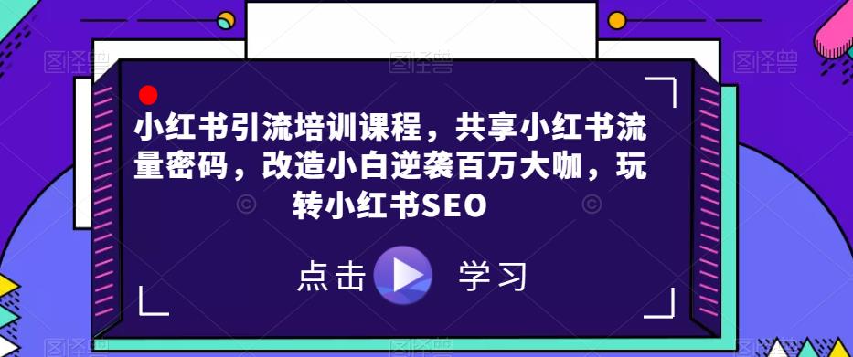 小红书引流培训课程，共享小红书流量密码，改造小白逆袭百万大咖，玩转小红书SEO-夜影资源