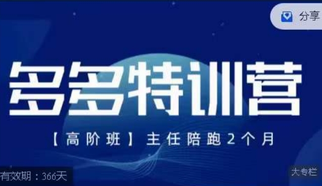纪主任·多多特训营高阶班【9月13日更新】，拼多多最新玩法技巧落地实操-夜影资源