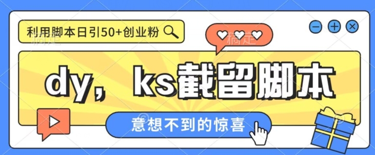 全网首发抖音快手全自动直播间截留创业粉，全行业精准粉技术【脚本+教程】-夜影资源