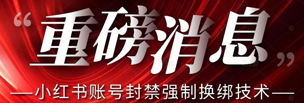 【最新】小红书账号封禁强制换绑技术可日赚300-夜影资源