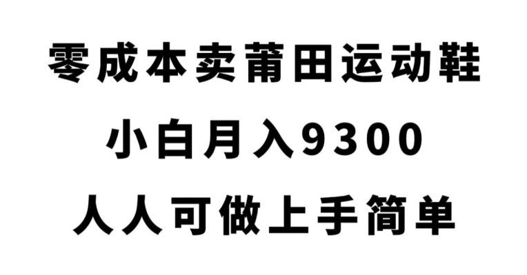 零成本卖莆田运动鞋，小白月入9300，人人可做上手简单【揭秘】-夜影资源