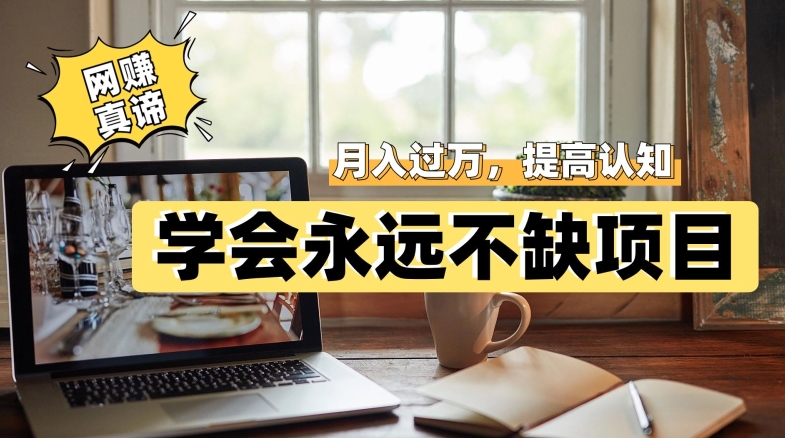 网赚真谛，学会就可以永远不缺项目，轻松月入过万，提高小白认知！-夜影资源