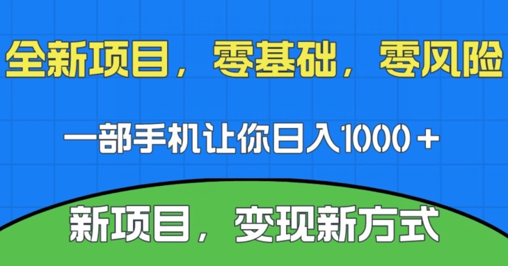 新项目，新平台，一部手机即可日入1000＋，无门槛操作【揭秘】-夜影资源