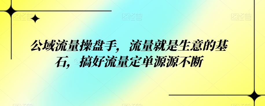 公域流量操盘手，流量就是生意的基石，搞好流量定单源源不断-夜影资源