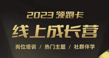 2023领跑卡线上成长营，淘宝运营各岗位培训，直通车、万相台、引力魔方、引流等，帮助突破成长瓶颈-夜影资源