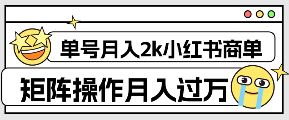 外面收费1980的小红书商单保姆级教程，单号月入2k，矩阵操作轻松月入过万-夜影资源