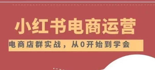 小红书店铺运营从小白到大神2.0，从入门到精通-夜影资源